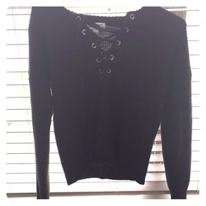 Olive green crossover sweater